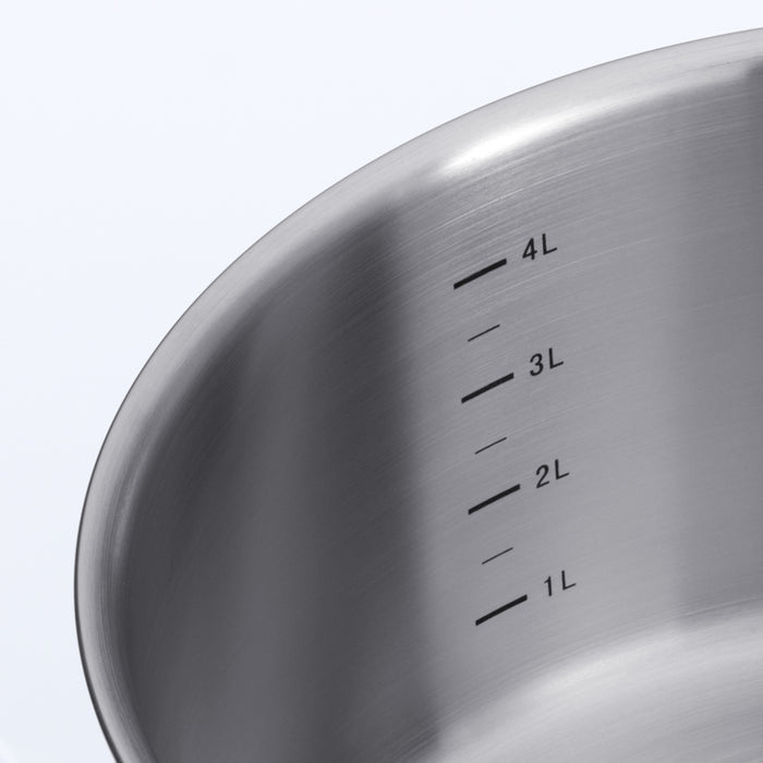 Excellent soeppan 24 cm 5 liter zilver binnenzijde