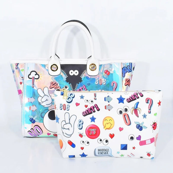 Eye Theme Holographic Chain Tote - Travellers Hat Boutique