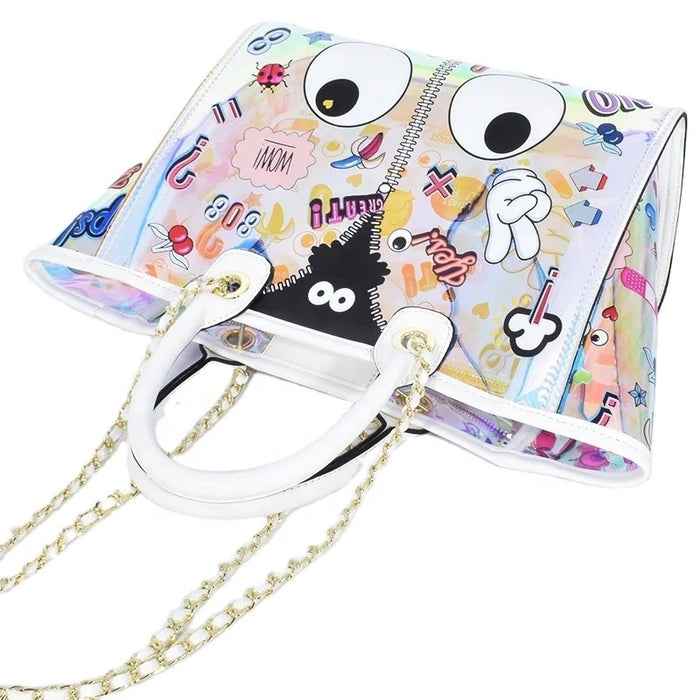 Eye Theme Holographic Chain Tote - Travellers Hat Boutique