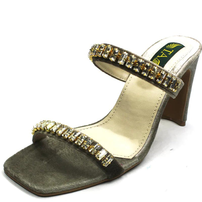 Fancy Grey Crystal Heel