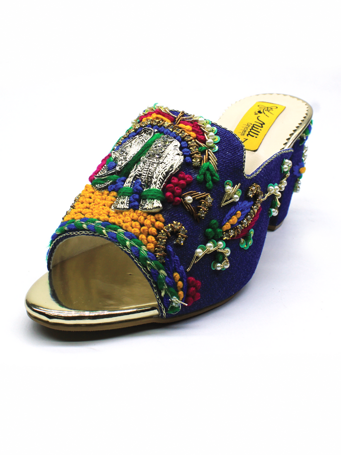 Fancy Medium  Block Heel Slippers