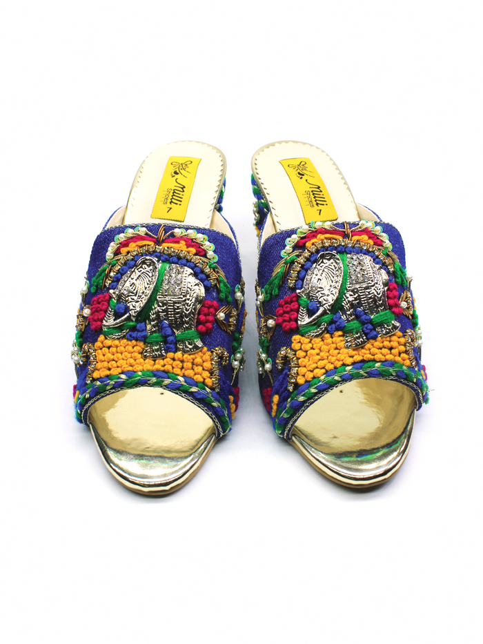Fancy Medium  Block Heel Slippers