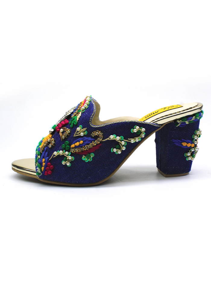 Fancy Medium  Block Heel Slippers
