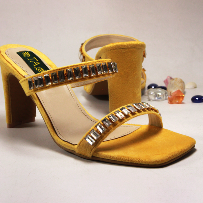 Fancy Yellow Crystal Heel