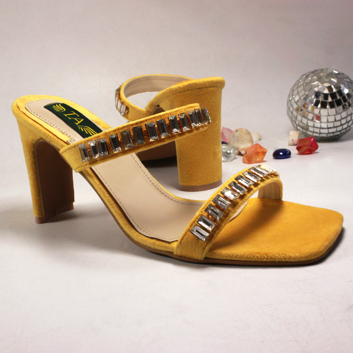 Fancy Yellow Crystal Heel