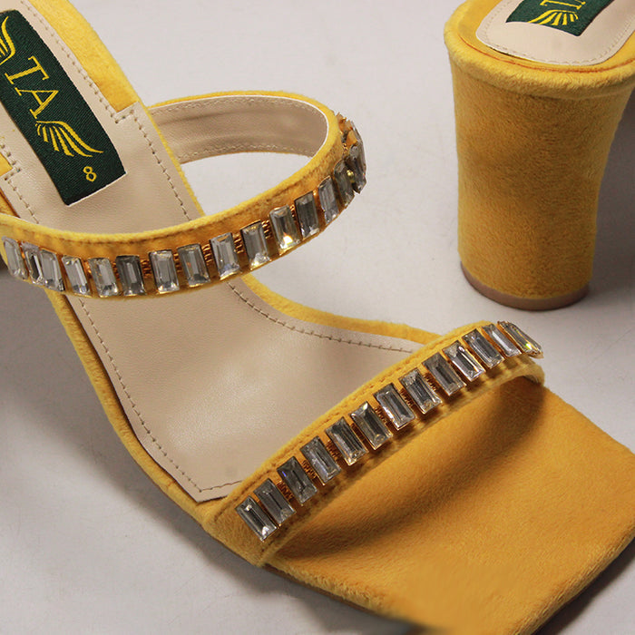 Fancy Yellow Crystal Heel