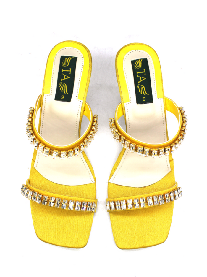Fancy Yellow Crystal Heel