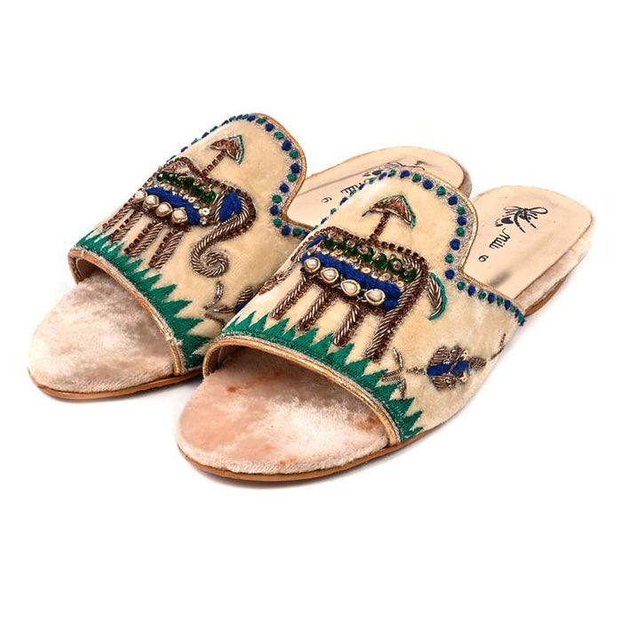 Fawn Fancy Velvet Ladies Slipper