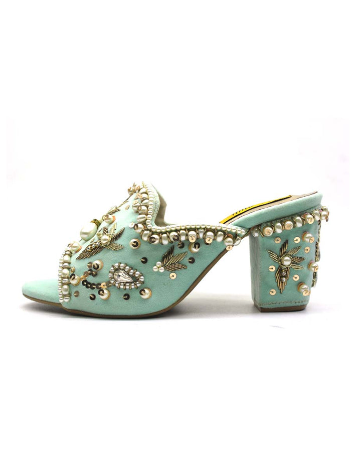 Ferozi Fancy Block Heel Slipper