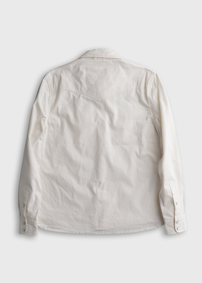 Men’s Prescott twill button up shirt with California Poppies embroidery, dual chest pockets and pearl snap closures, durable cotton long sleeve workwear shirt with reinforced stitching