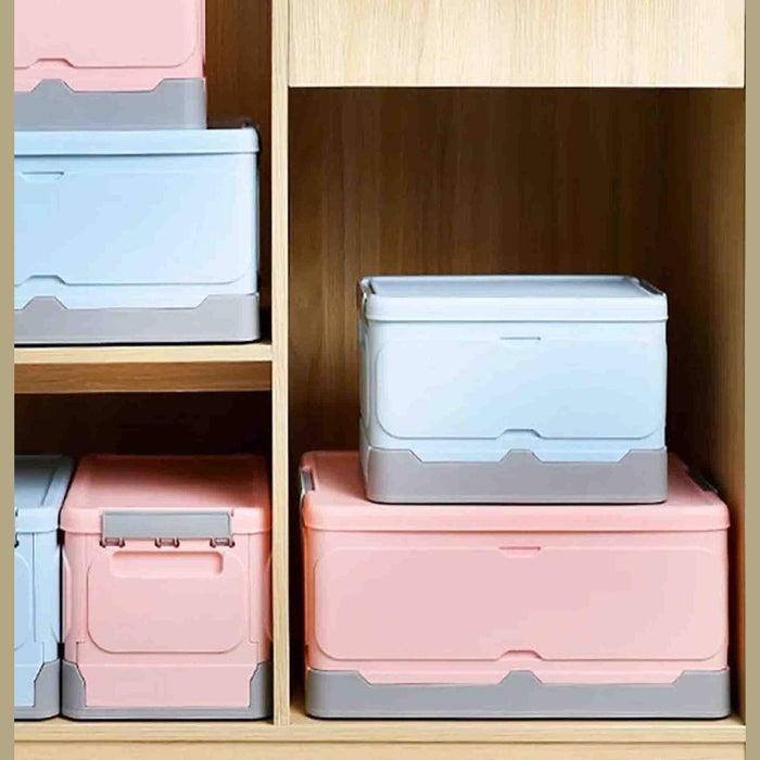 Fine Living Small Foldable Storage Clip Boxes - Blue