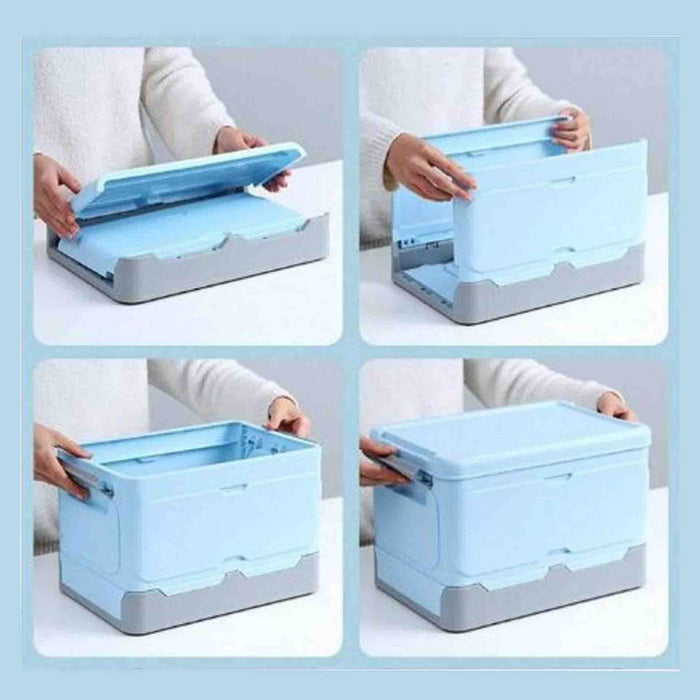 Fine Living Small Foldable Storage Clip Boxes - Blue