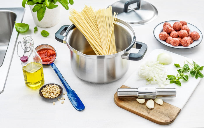 Flow Cool deksel kookpan zilver met pasta