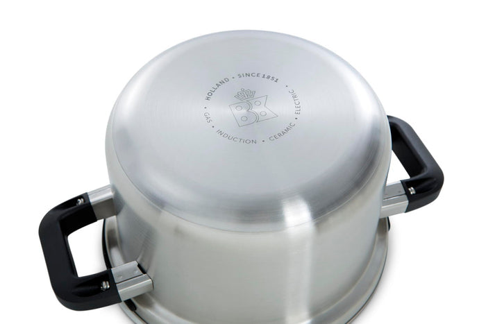 Flow Cool soeppan 24 cm 6 liter zilver onderzijde