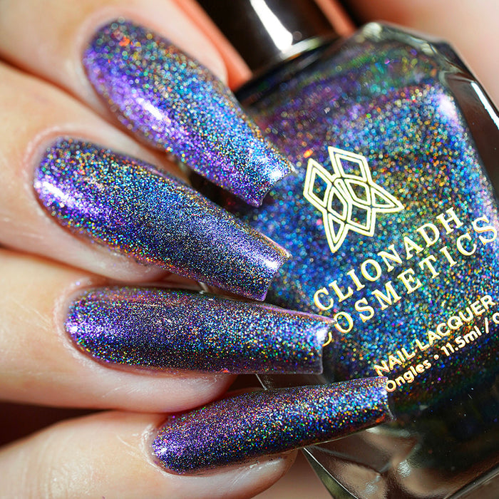 Low angled shot of nails done with Flying Buttress Nail Lacquer on fair skin tone.