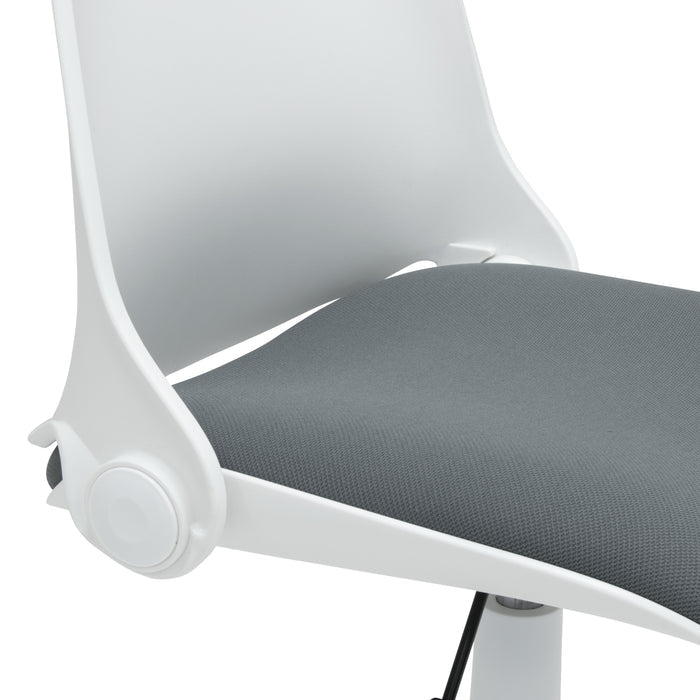 Folding Back Swivel Task Chair, White 18617