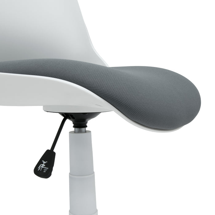 Folding Back Swivel Task Chair, White 18617
