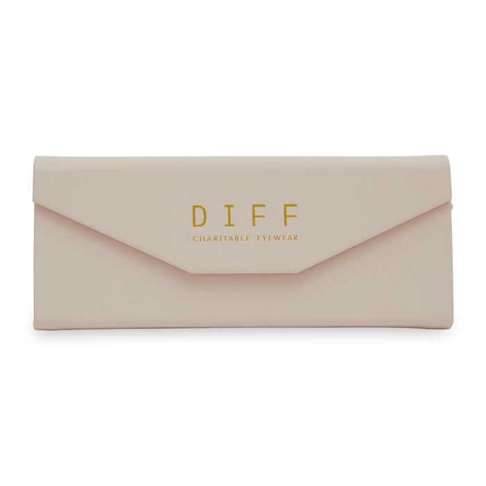 diff eyewear pink folding glasses case