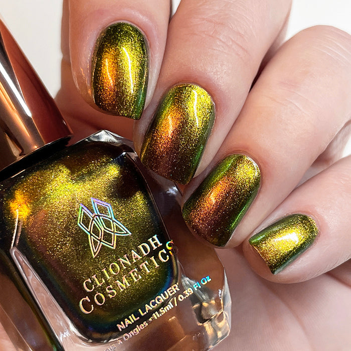 Close up of nails done with Forge Nail Lacquer on fair skin tone