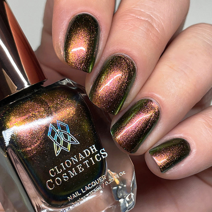 Close up of nails done with Forge Nail Lacquer on fair skin tone.