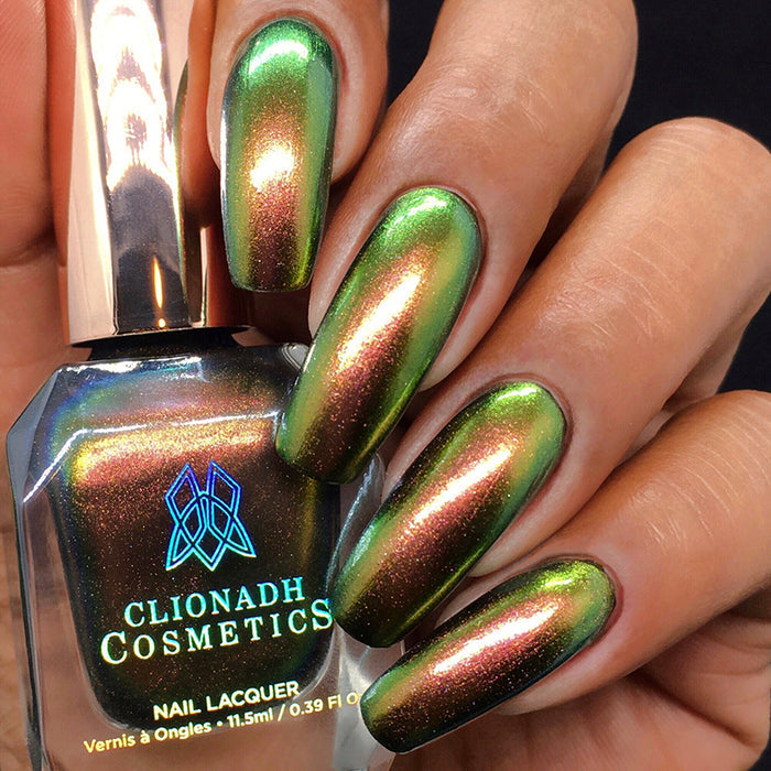 Close up of nails done with Forge Nail Lacquer on medium skin tone.