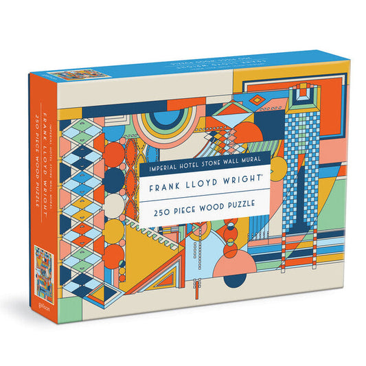 Frank Lloyd Wright Imperial Hotel Stone Wall Mural 250 Piece Wood Puzzle Games Jonathan Adler