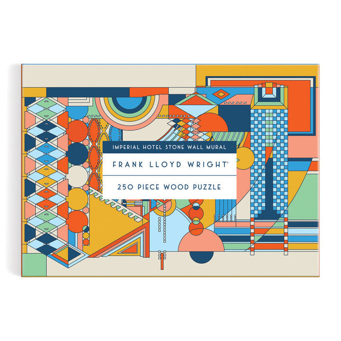 Frank Lloyd Wright Imperial Hotel Stone Wall Mural 250 Piece Wood Puzzle Games Jonathan Adler