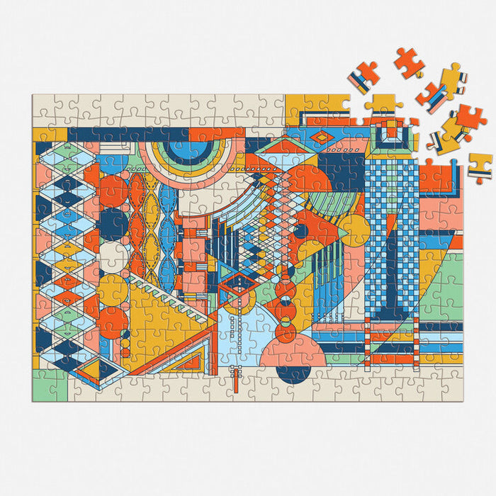 Frank Lloyd Wright Imperial Hotel Stone Wall Mural 250 Piece Wood Puzzle Games Jonathan Adler