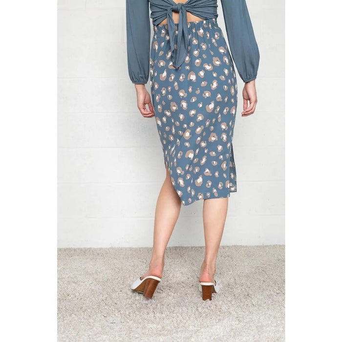 FREE SHIPPING Blue midi skirt made in USA