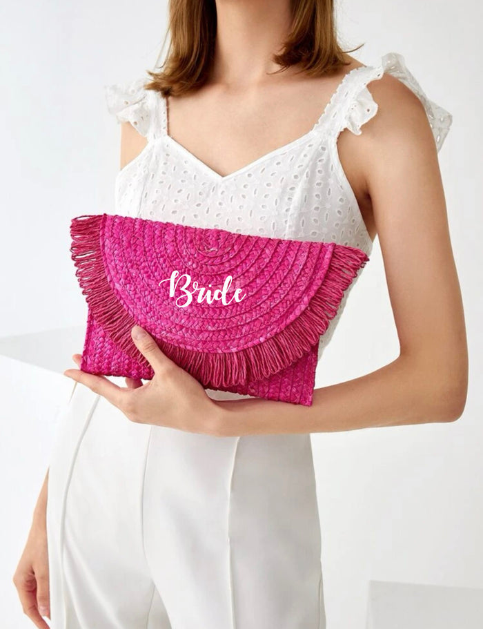 Fringe Flap Straw Clutch - Travellers Hat Boutique
