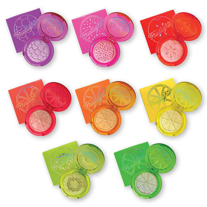 Collage of open Fruitlighters and their cartons from the Fruitlighter Bundle on a white background.