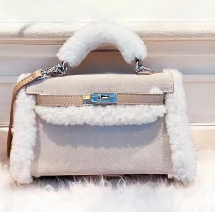 Furry Frosted Suede Bag Travellers Hat Boutique