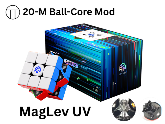 GAN V100 MagLev UV 3x3 (PiCube 20-Magnet Ball-Core Mod) - Stickerless / Black Internals