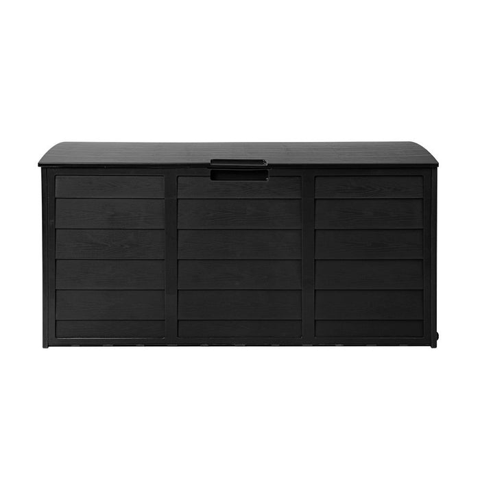 Gardeon Outdoor Storage Box 290L Lockable Organiser Garden Deck Shed All Black -Home Living Store - -