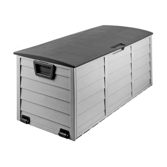 Gardeon Outdoor Storage Box 290L Lockable Organiser Garden Deck Shed Tool Black -Home Living Store - -
