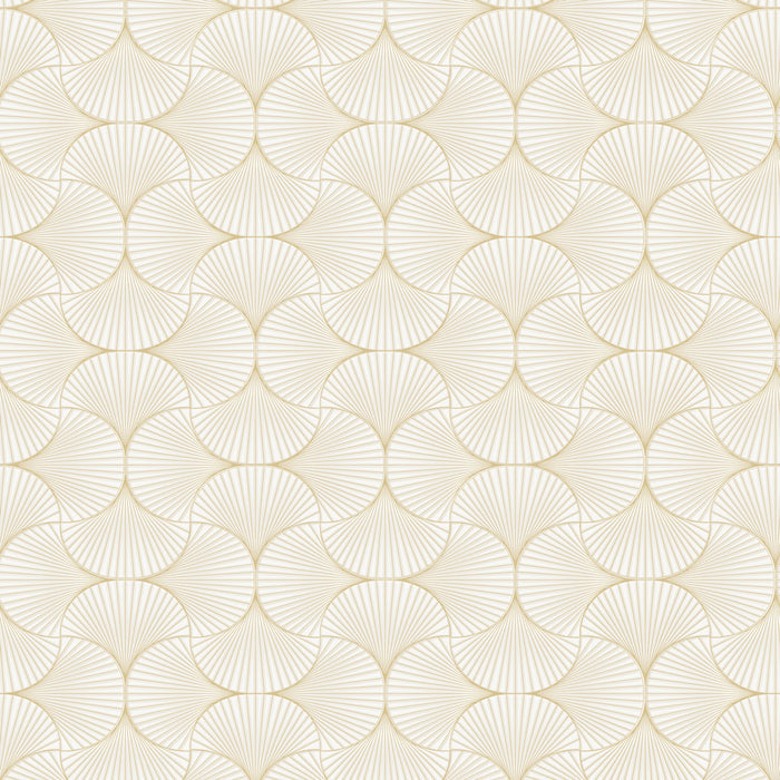 Gilded Scallop Non-Pasted Wallpaper - A swatch of Gilded Scallop Unpasted Wallpaper in porcelain | Tempaper#color_porcelain