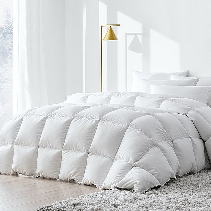 Giselle Bedding Duck Down Feather Quilt 500GSM Queen Size -Home Living Store - -