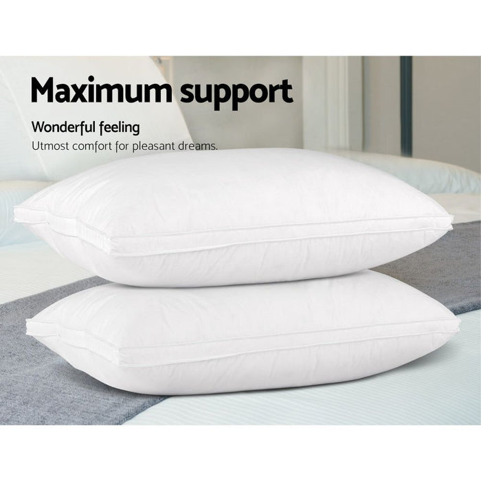 Giselle Bedding Goose Feather Down Pillow Luxury Twin Pack -Home Living Store - -