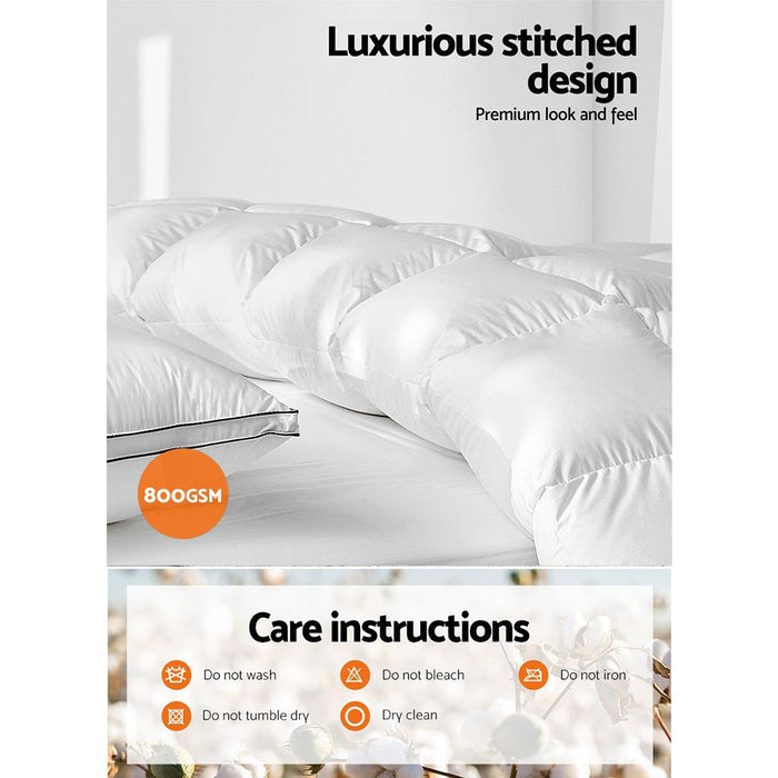 Giselle Bedding King Size 800GSM Goose Down Feather Quilt -Home Living Store - -