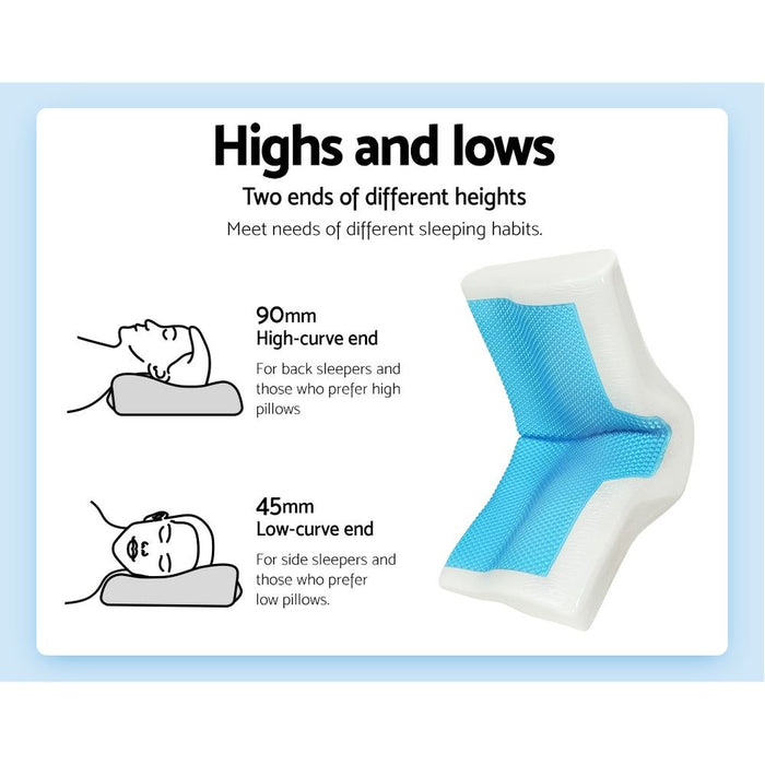 Giselle Bedding Memory Foam Contour Pillow Cool Gel Bamboo Cover -Home Living Store - -