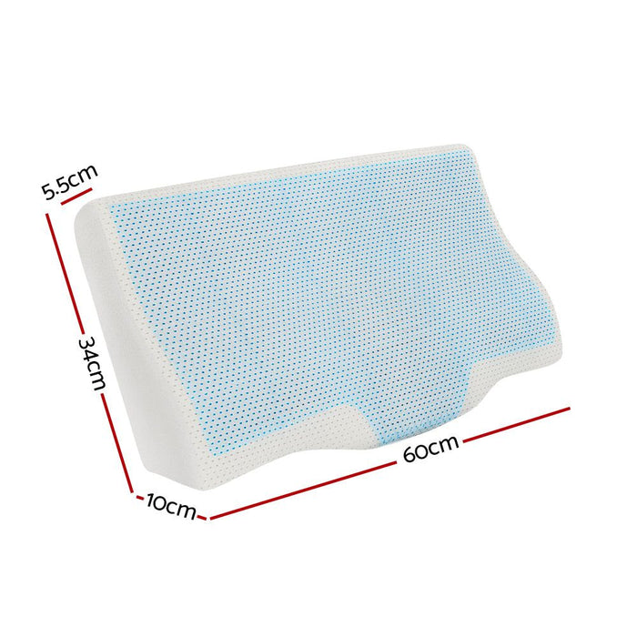 Giselle Bedding Memory Foam Contour Pillow Cool Gel Bamboo Cover -Home Living Store - -
