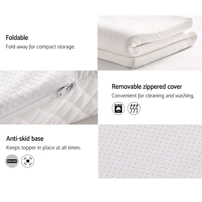 Giselle Bedding Memory Foam Mattress Topper 8cm Double -Home Living Store - -