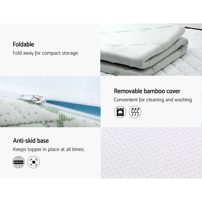 Giselle Bedding Memory Foam Mattress Topper Cool Gel 5cm King -Home Living Store - -