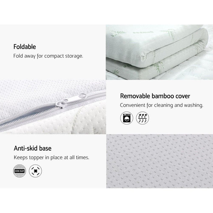 Giselle Bedding Memory Foam Mattress Topper Cool Gel 8cm Double -Home Living Store - -