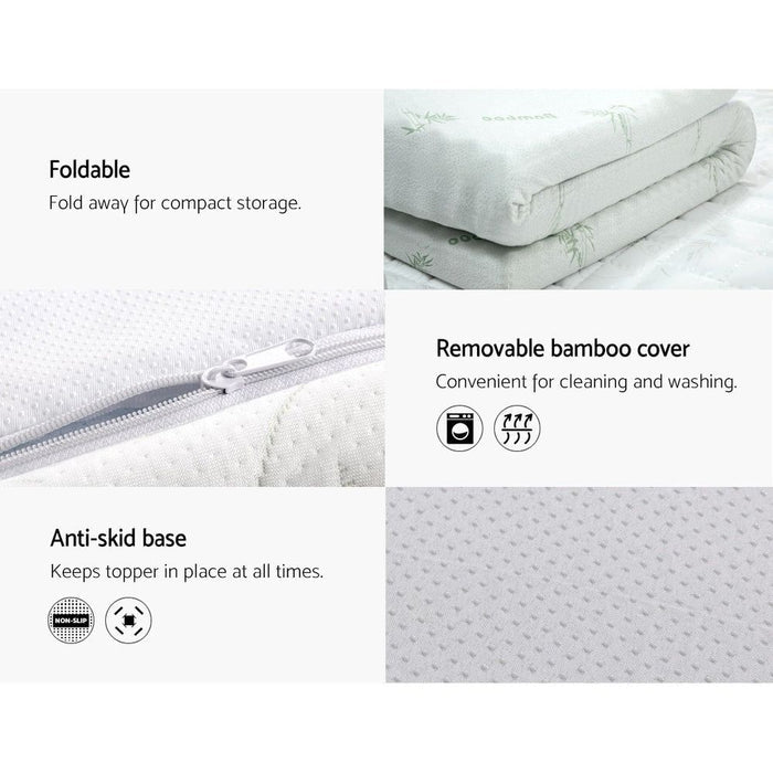 Giselle Bedding Memory Foam Mattress Topper Cool Gel 8cm Single -Home Living Store - -