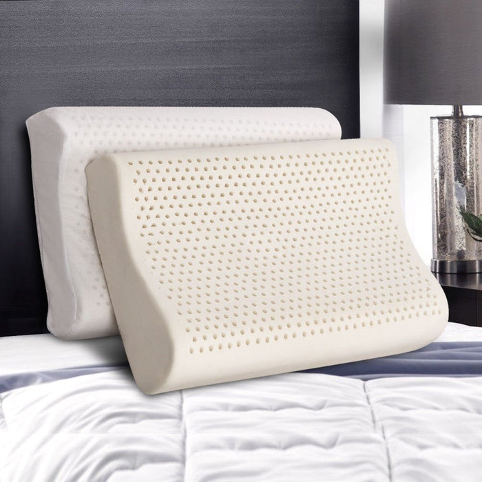 Giselle Bedding Natural Latex Pillow 2-Zone Twin Pack -Home Living Store - -