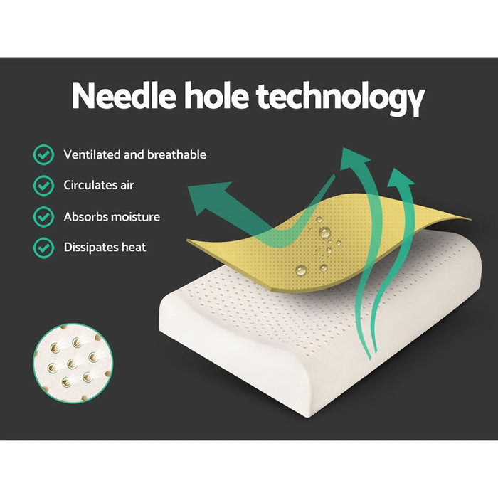 Giselle Bedding Natural Latex Pillow 2-Zone Twin Pack -Home Living Store - -