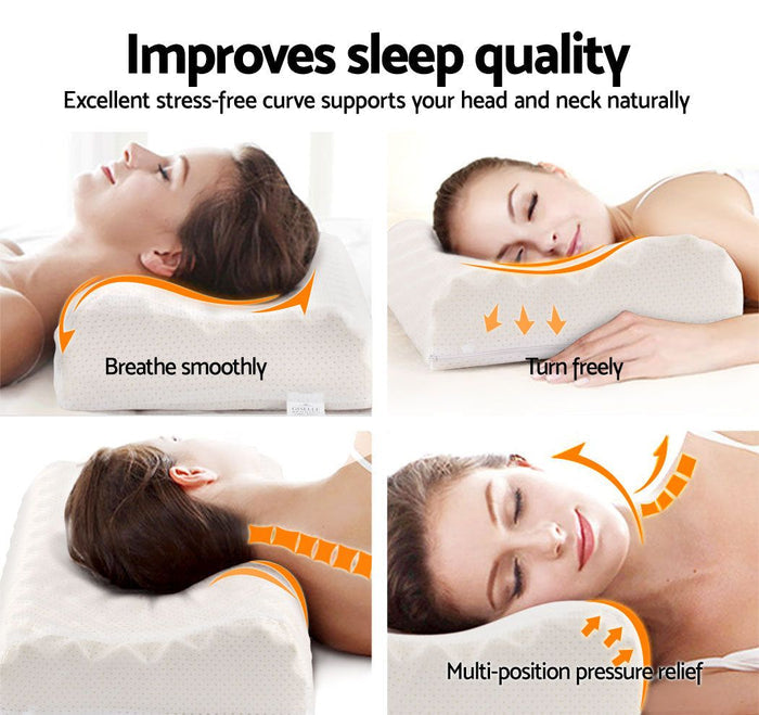 Giselle Bedding Natural Latex Pillow Twin Pack -Home Living Store - -