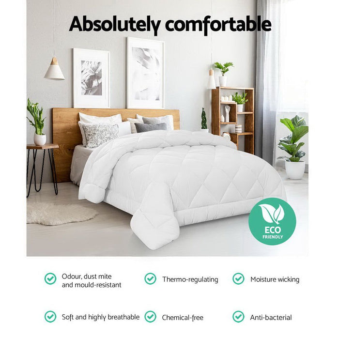 Giselle Bedding Super King 400GSM Microfibre Bamboo Microfiber Quilt -Home Living Store - -