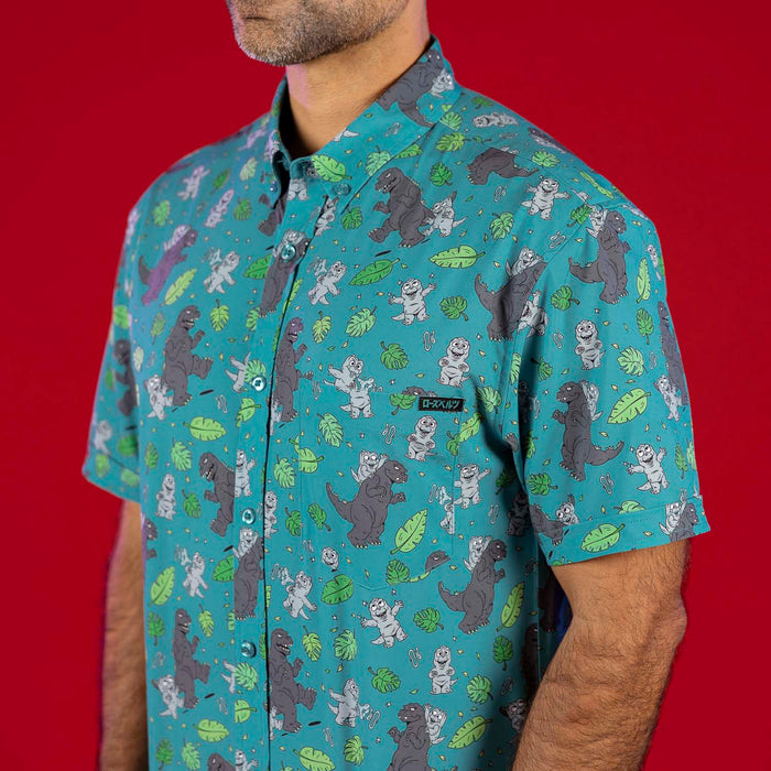 RSVLTS Godzilla Short Sleeve Shirt Godzilla "Manilla Mania!" – KUNUFLEX Short Sleeve Shirt Godzilla "Manilla Mania!" – KUNUFLEX Short Sleeve Shirt